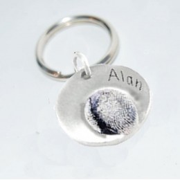 Fine Silver Fingerprint Key Ring 