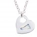 FINE SILVER Footprint Necklace Cut Out Heart