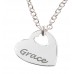 FINE SILVER Footprint Necklace Cut Out Heart