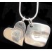 FINE SILVER Double Fingerprint Charms on Necklace