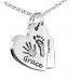 FINE SILVER Double Hand Foot Print Necklace