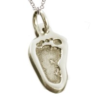 FINE SILVER Shaped Footprint Necklace