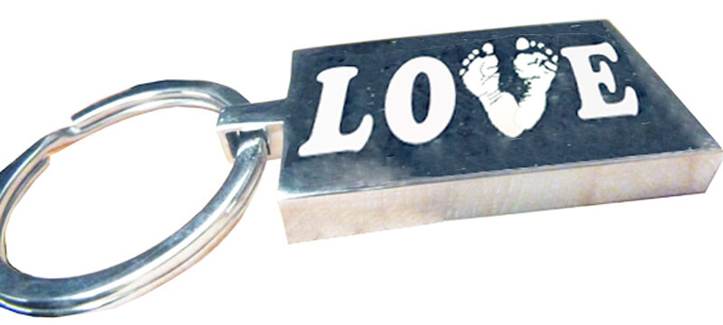Print Key Rings LOVE Engraved Print Key Ring